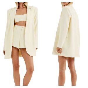 For Love & Lemons Courtney Oversized Yellow Blazer Size M NWT